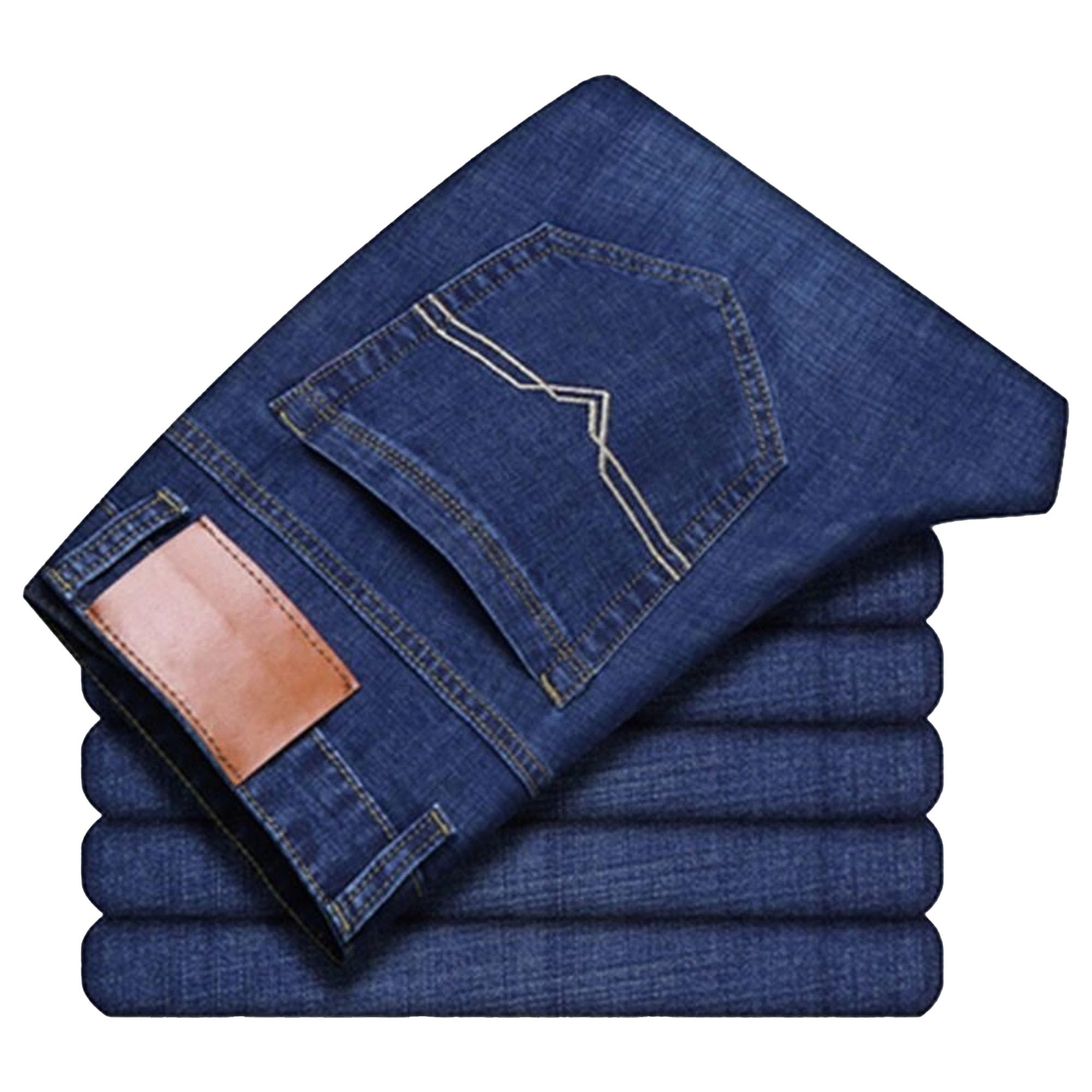 Mens Classic Relaxed Fit Jean Lightweight Straight Leg Washed Denim Jeans Retro Distressed Loose Fit Jean Pants