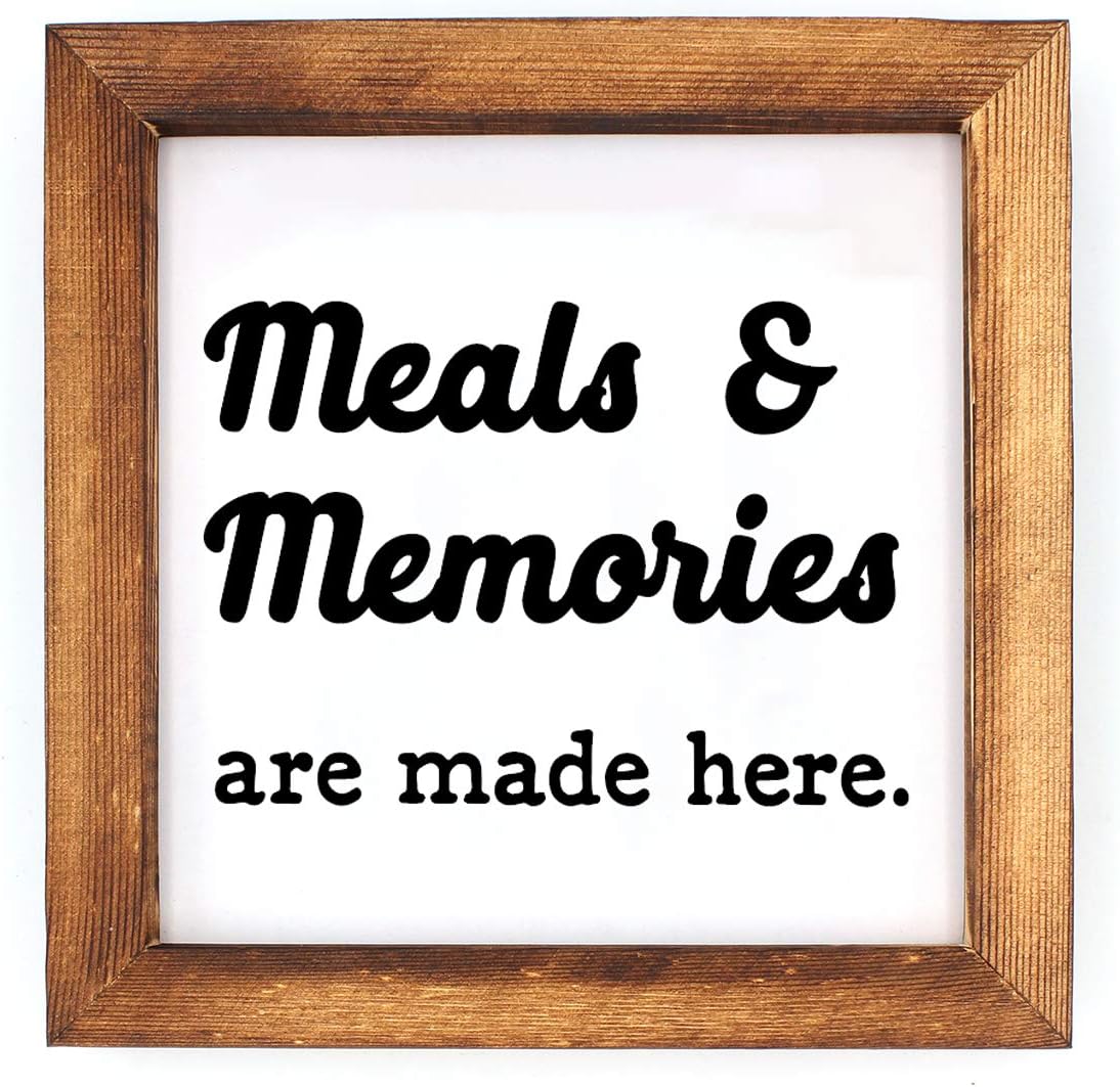 Buy Ku Dayi Meal And Memories Are Made Here Framed Block Sign Rustic Farmhouse Kitchen Wood Sign Art Standing On Shelf Table Friend White Online In Indonesia B08fstqhgw