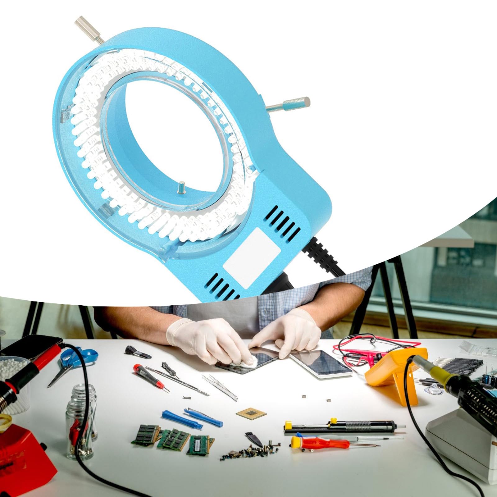 Bydezcon High Efficiency 144 LED Rings Light Source Suitable for Microscopes with Adjustable Brightness and Uniform Illumination