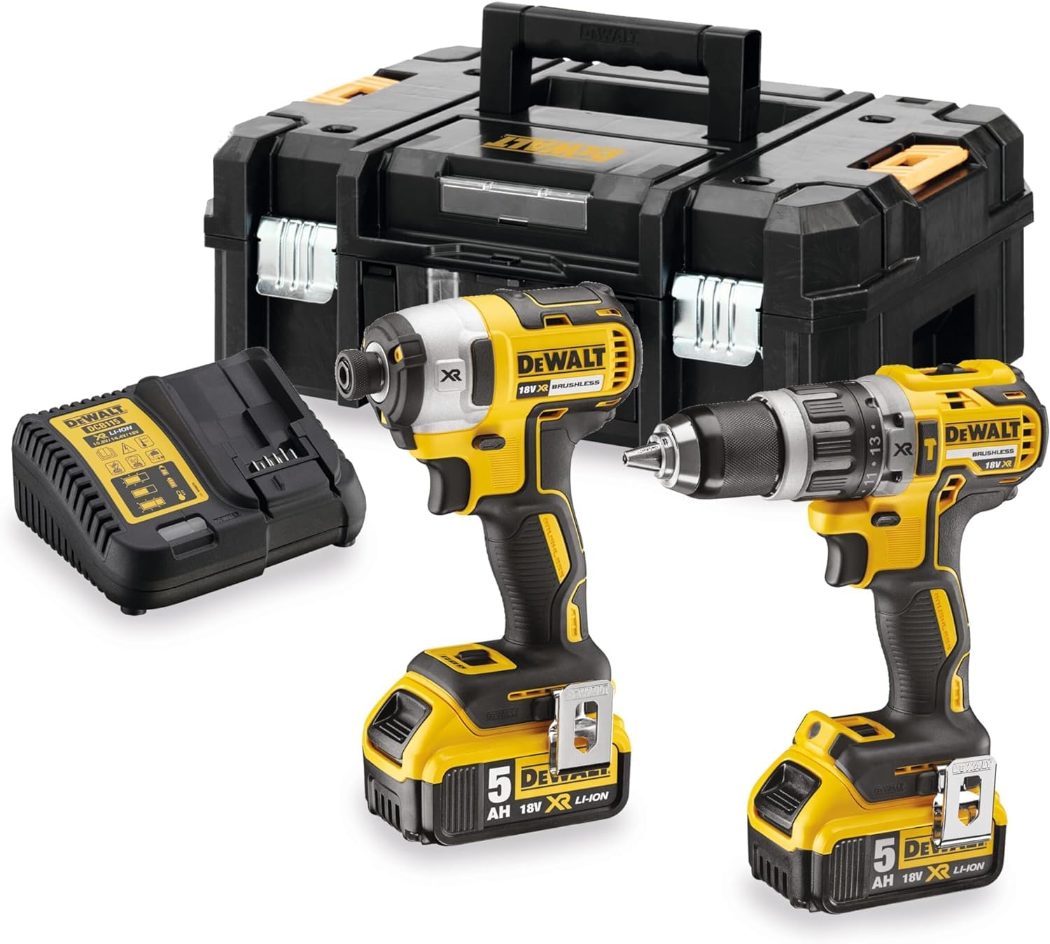 DeWalt - Kit perceuse DCD796 + visseuse à Impact DCF887 & Coffret de 32 Embouts de Vissage de 25mm Robustes et Précis - DT7969-QZ – Assortiment de 32 Embouts de Vissage