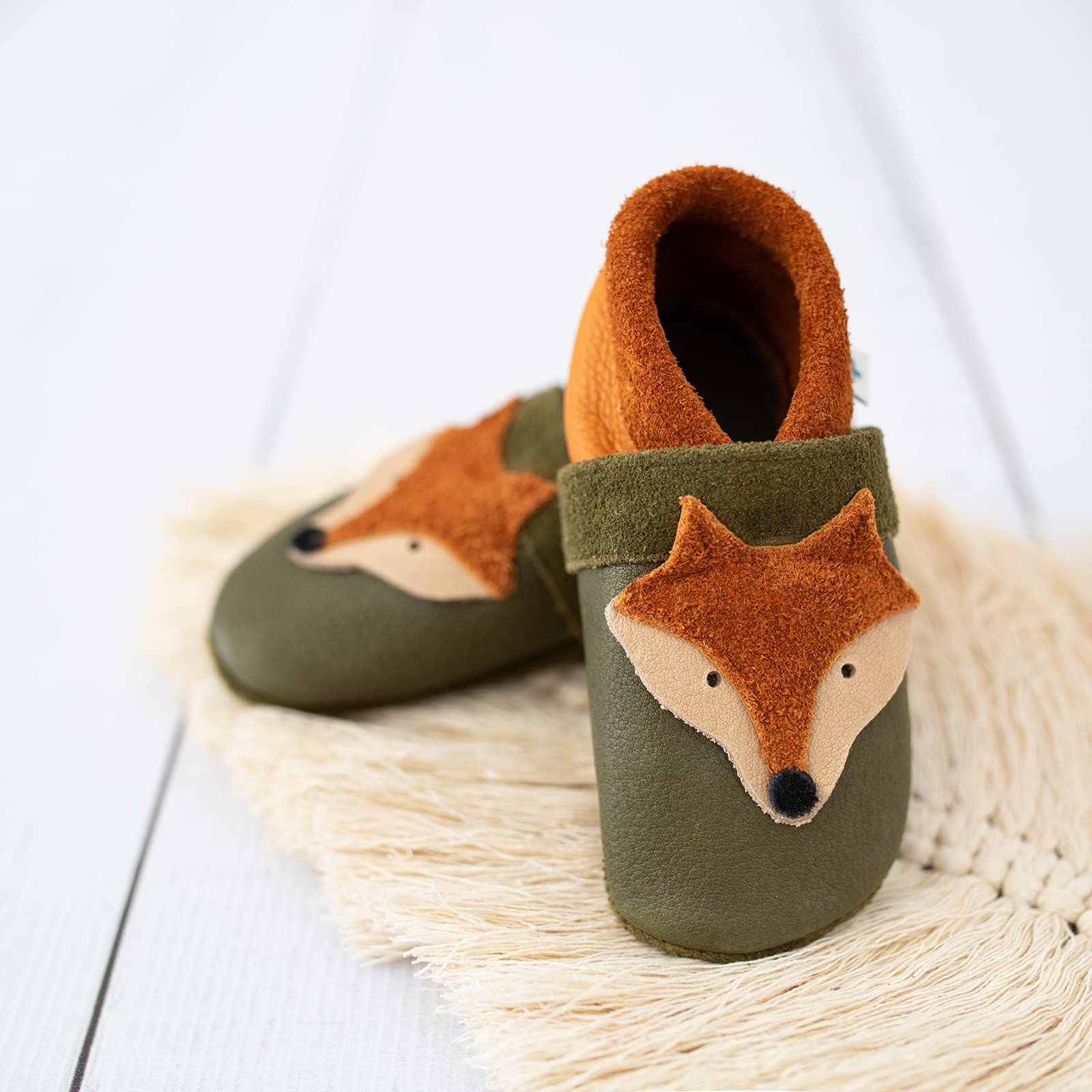 Scarpine primi passi con animali in pelle ecologica, realizzate in Germania, come regalo per ragazzi e ragazze, scarpe per bambini in pelle morbida