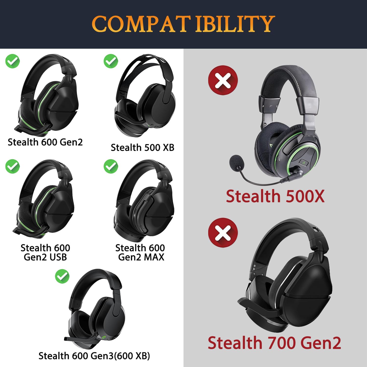 SOULWIT Cooling-Gel Earpads Replacement for Turtle Beach Stealth 600 Gen 2 USB/MAX, 600 Gen3 PC/PS/XB, 500 XB Wireless Headset, Ear Pad Cushions with Noise Isolation Foam - Black