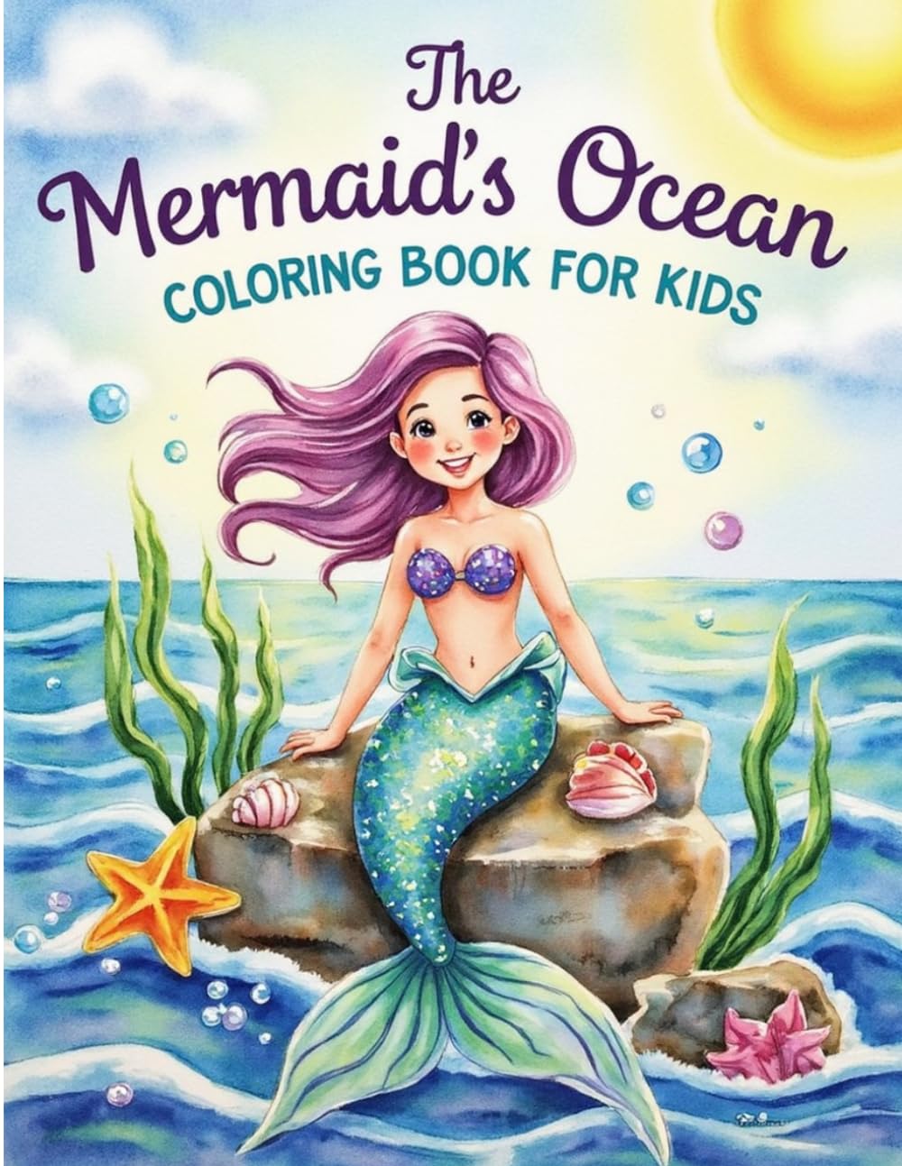 The Mermaid's Ocean Coloring Book For Kids (Fun & Easy Coloring Books For Kids)