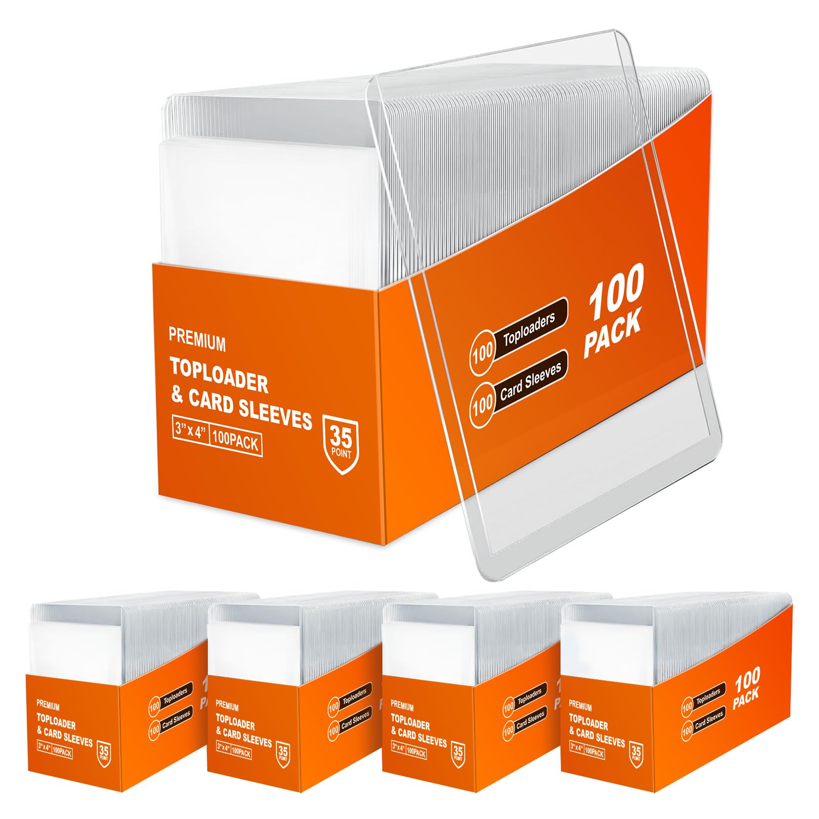 toploader Lot de 500 pochettes pour cartes rigides de 7,6 x 10,2 cm, compatibles avec MTG, cartes à collectionner, cartes de sport (500 pochettes rigides et 500 pochettes transparentes pour cartes)