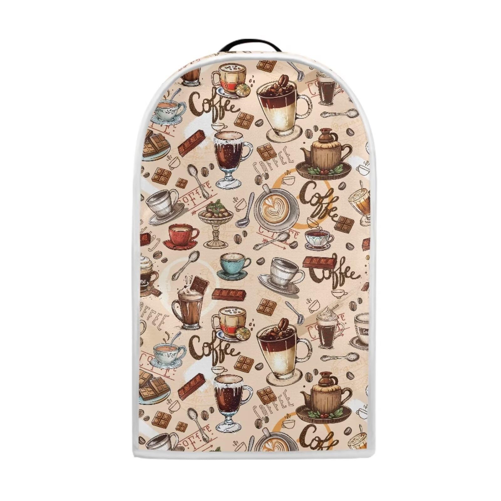 Coffee Design Blender Dust Cover, Anti Fingerprint Polyester Stand Mixer or Coffee Maker Appliance Protector, Machine Washable Blender Cover for Kitchen Appliance