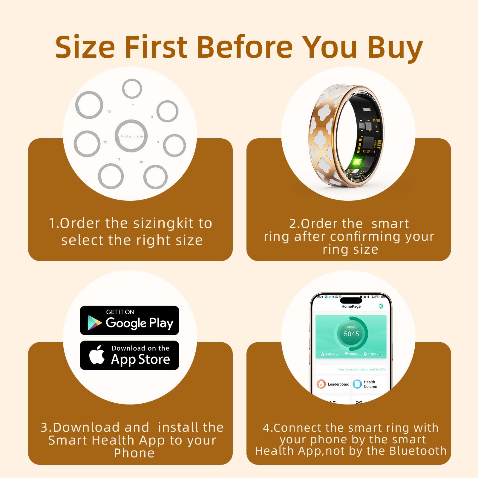 Bague Connectée Élégante pour Femme & Homme, Smart Ring Traqueur de Santé avec Fréquence Cardiaque, Oxygène Sanguin, Sommeil, Podomètre, 10ATM Étanche, Compatible iOS/Android, Fitness Ring (10)