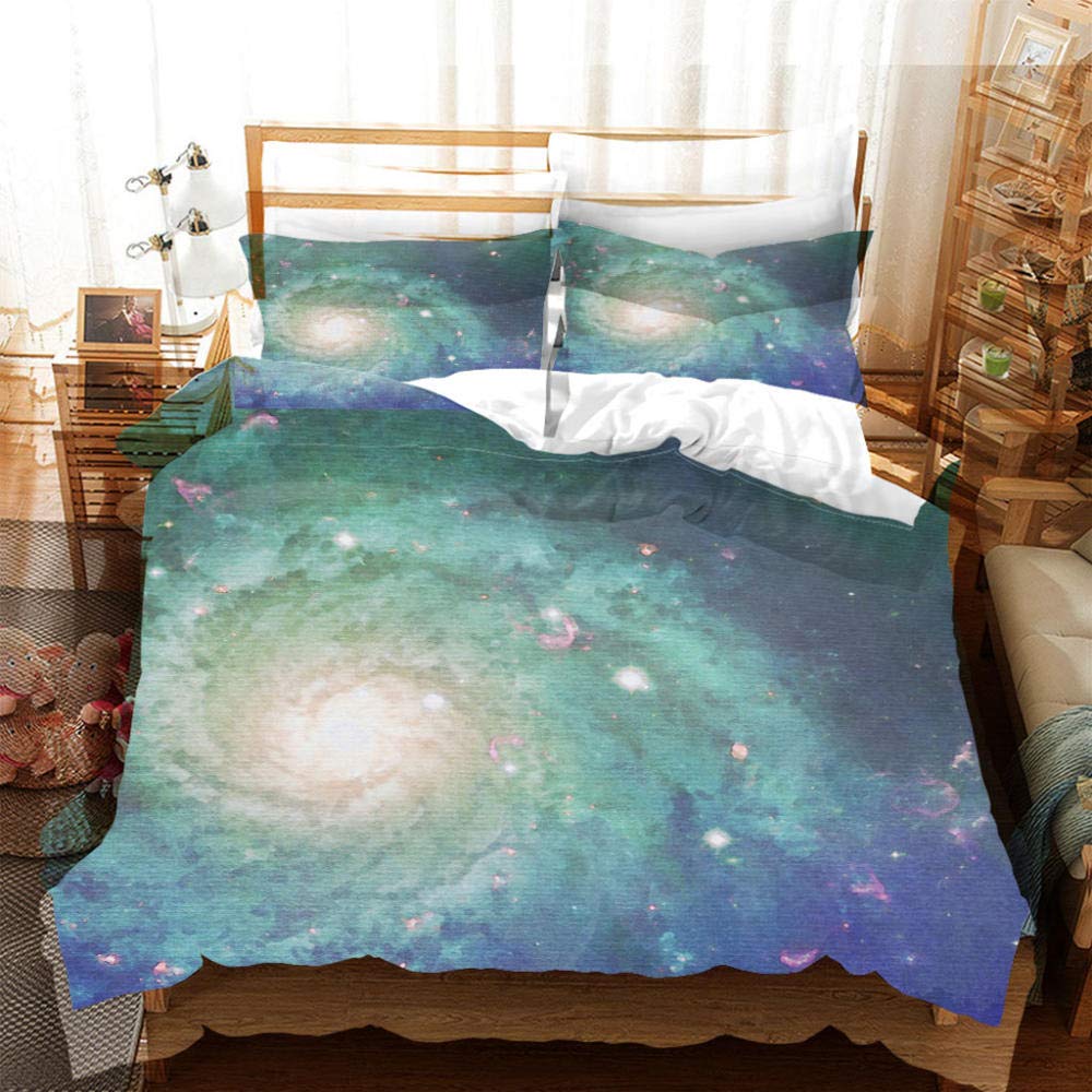 Poszewka na kołdrę zestaw pościeli gwiaździste niebo-200 x 200 cm + 80 x 80 cm x 2 zapięcie na zamek błyskawiczny dla dzieci nastolatków miękka mikrofibra poszewka na kołdrę poszewki na poduszkę poszewka na poduszkę śmieszne zwierzę nadruk poszewka na koł