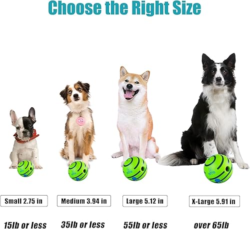 Miniatura 4 de HYQ Pelota de risita tambaleante para perros, juguete para perros de bola meneante, juguetes interactivos para perros pequeños, medianos y grandes,