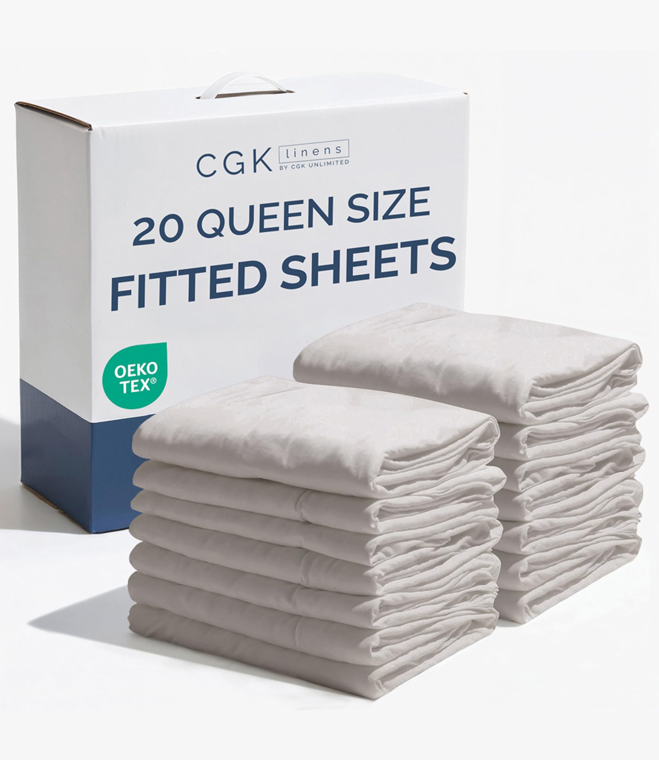 Queen Fitted Sheet - Single Fitted Sheet Only - Deep Pockets - Light Grey
