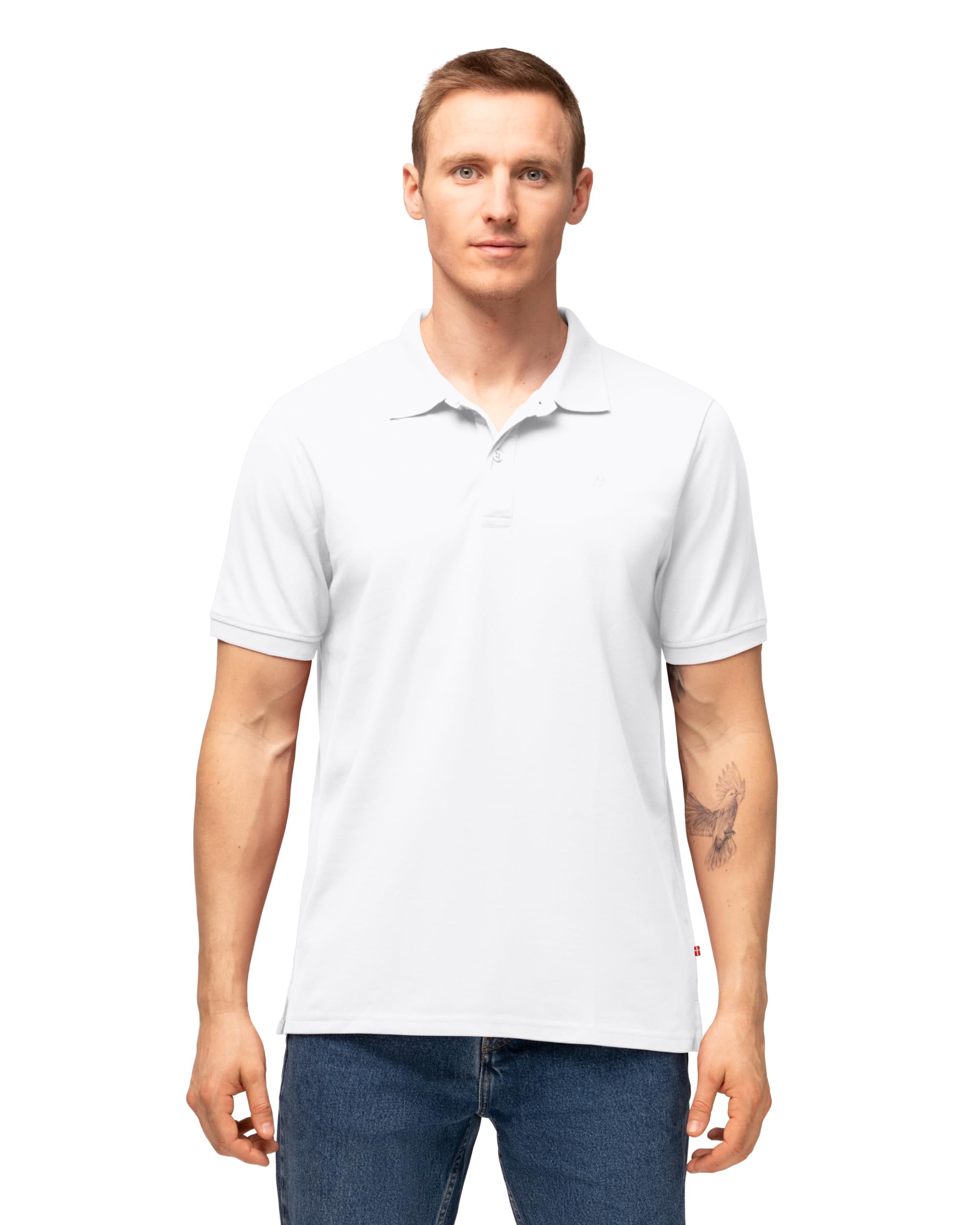 DANISH ENDURANCE Maglietta Polo Uomo Manica Corta in Cotone Biologico Premium, Polo T-Shirt Uomo, 1 o 2 Paia
