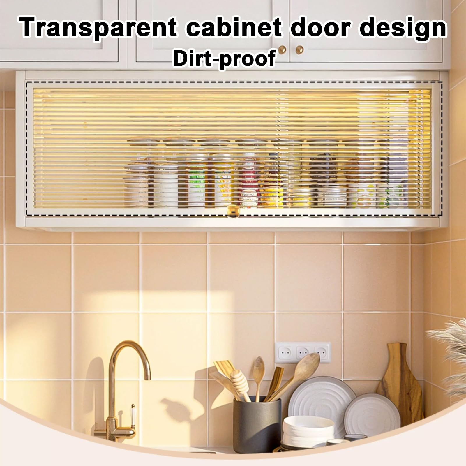 Armoire de Rangement Garage Conception à Porte Basculante Armoire Cuisine | Meuble Mural Salle de Bain Blanc, Armoire Murale Salon, Bureau, Chambre, Plus profonde(57*22*28.5cm)