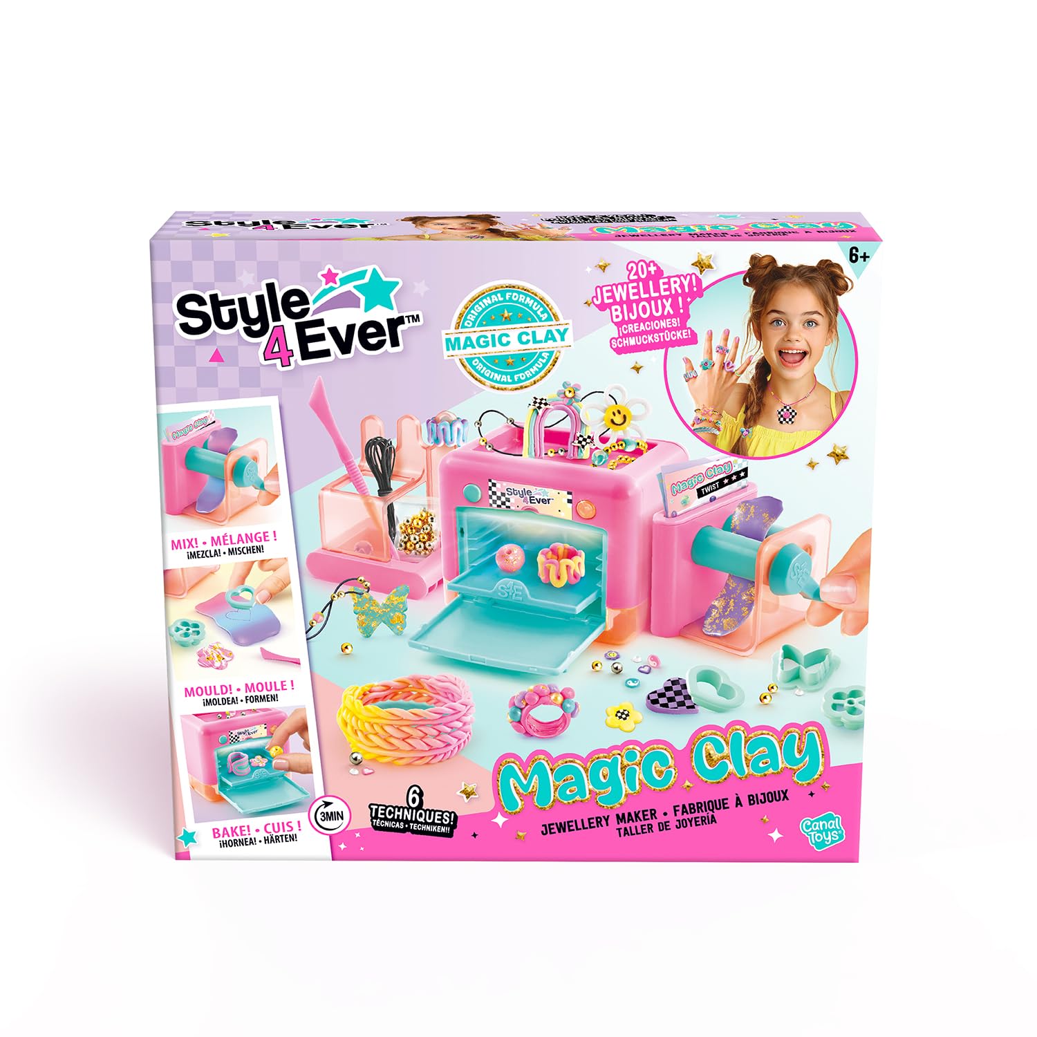 Canal Toys - Style 4 Ever - Fabrique à Bijoux Magic Clay - Réalise 20 Bijoux Unique & Innovant sans Cuisson - Idée Cadeau Enfant 8 Ans + - Jouet Enfant & Loisir Créatif - Tuto Inclus - OFG 333