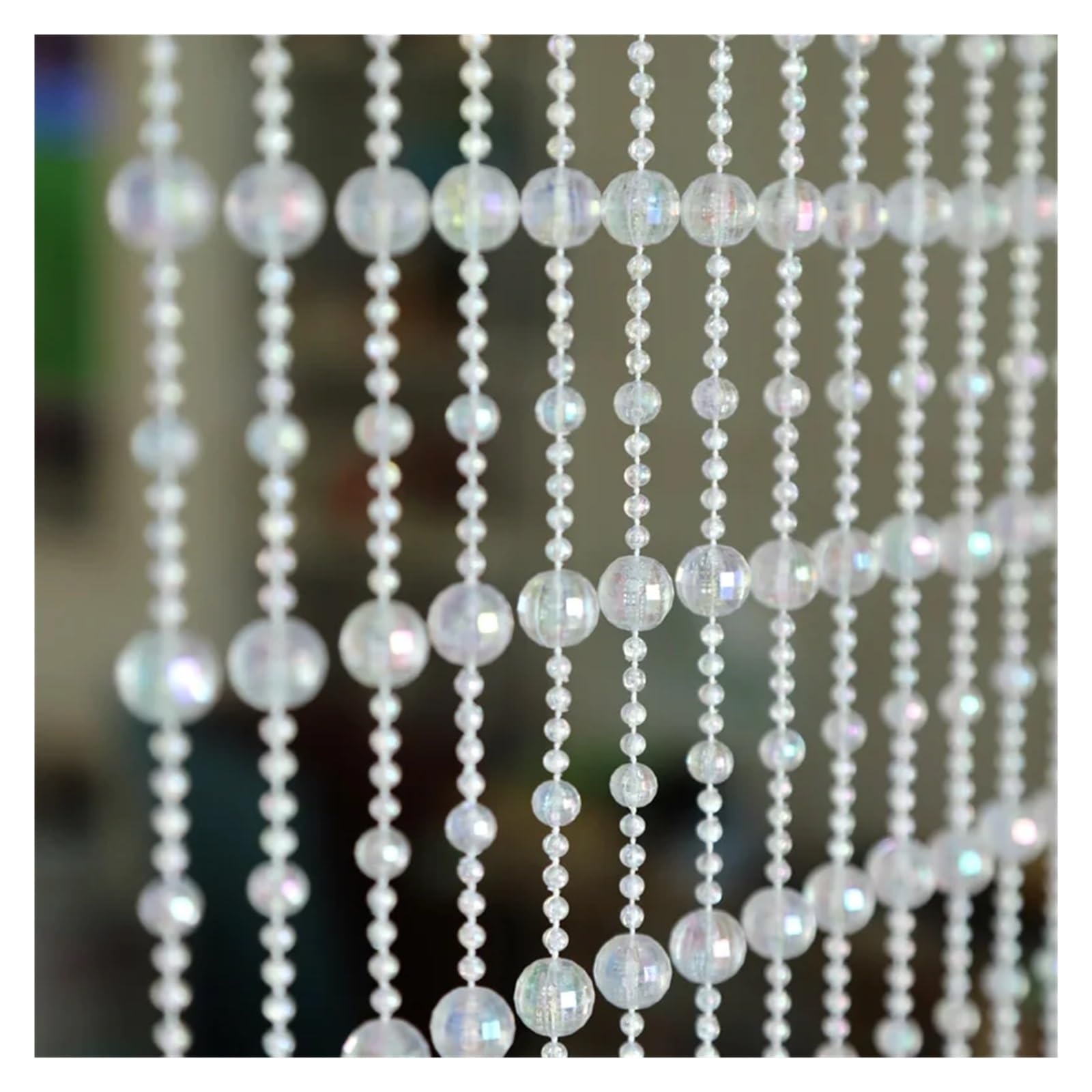 Rideau De Perle Rideau de Porte Transparent à Paillettes, en Perles de Cristal, décoration de Maison, fenêtres, balcons, Bricolage, décoration de fête, Festival(20 String 100cm)
