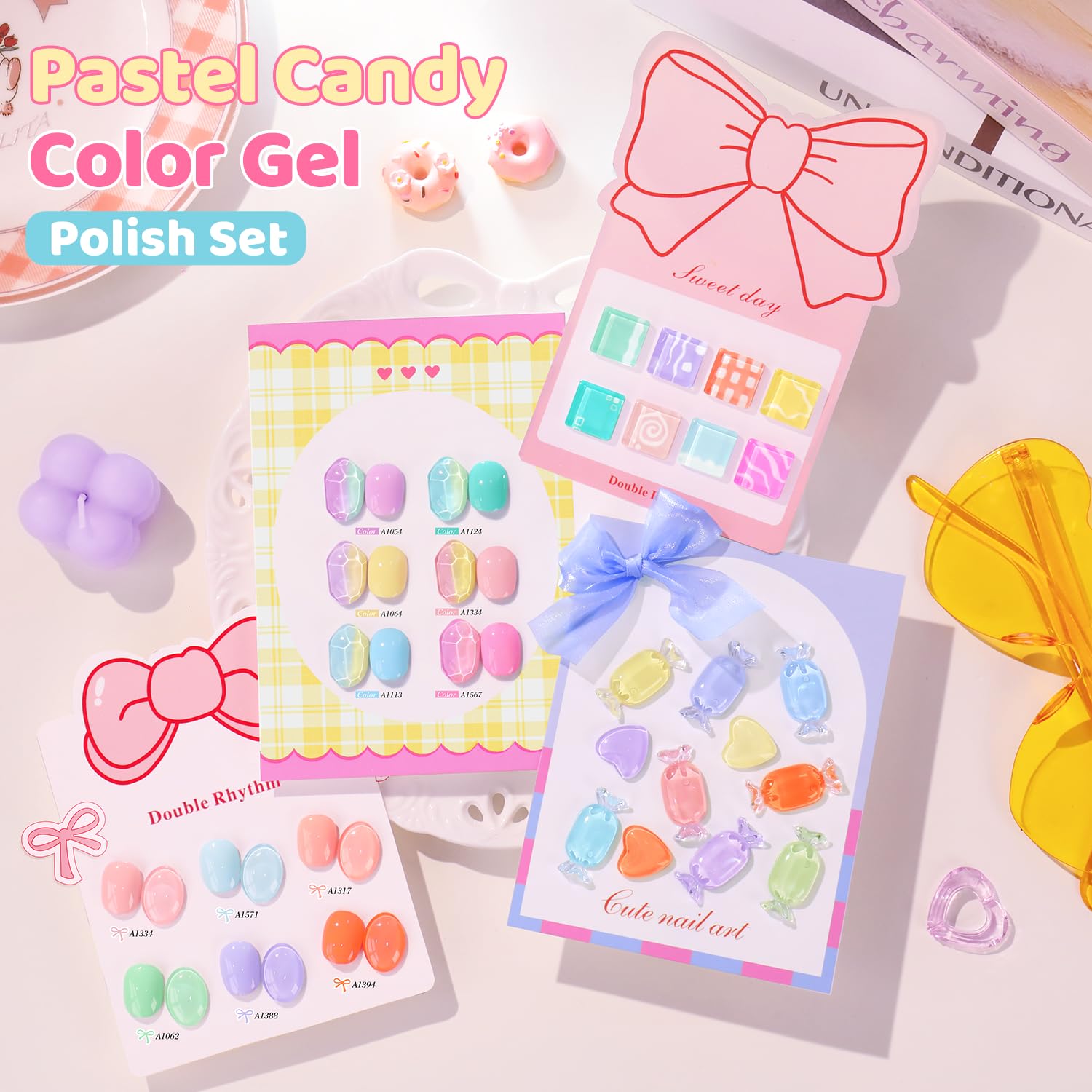 Double Rhythm Juego de 28 esmaltes de uñas de gel de 1 onza/0.5 onzas, juego de esmaltes de uñas de gel extraíbles del mismo color para manicura y arte de uñas, ideal para salón de belleza o Cas