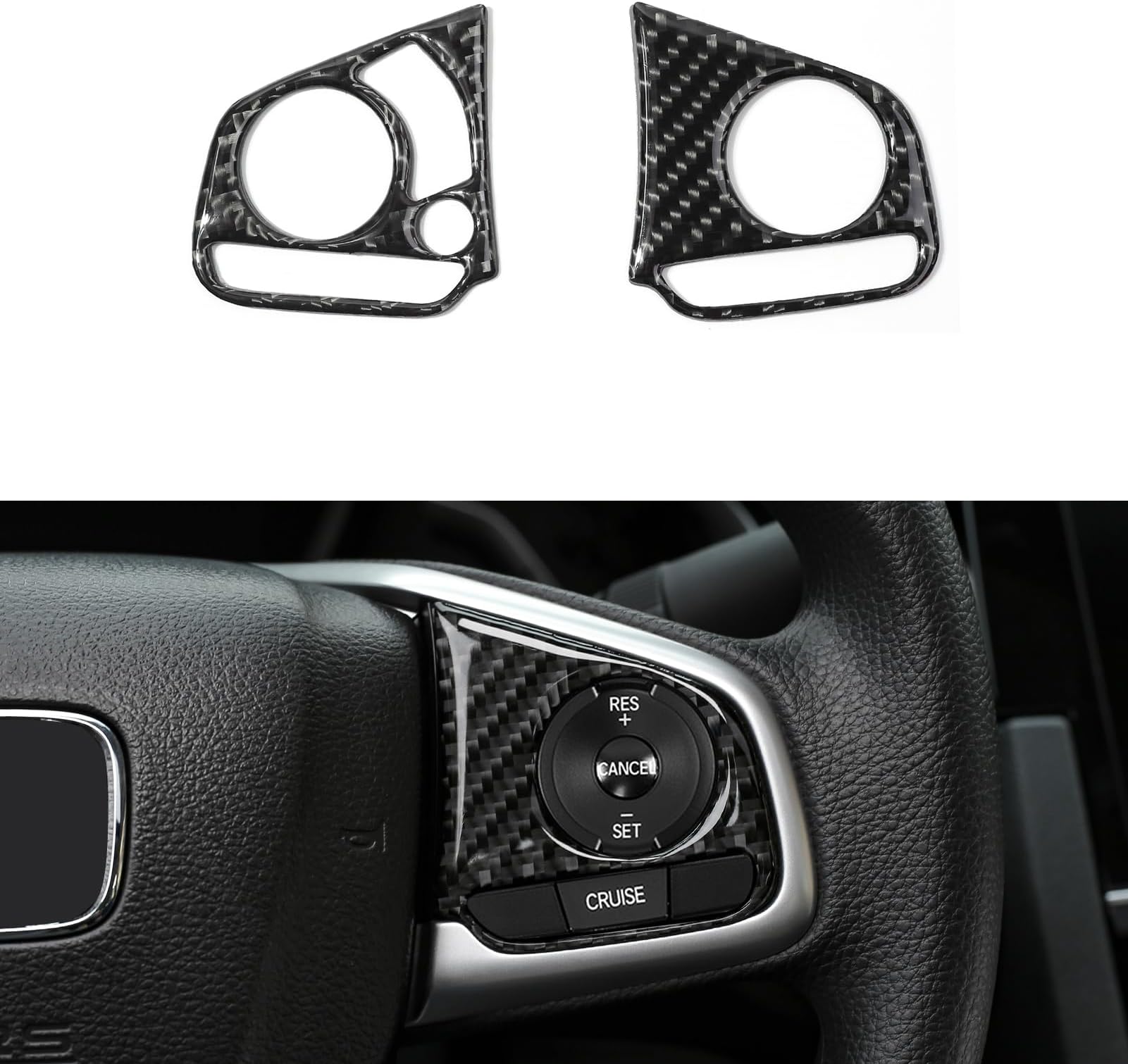 for 10th Gen Civic Real Carbon Fiber Interior Decoration Trims Sticker Compatible with Honda Civic 2021 2020 2019 2018 2017 2016