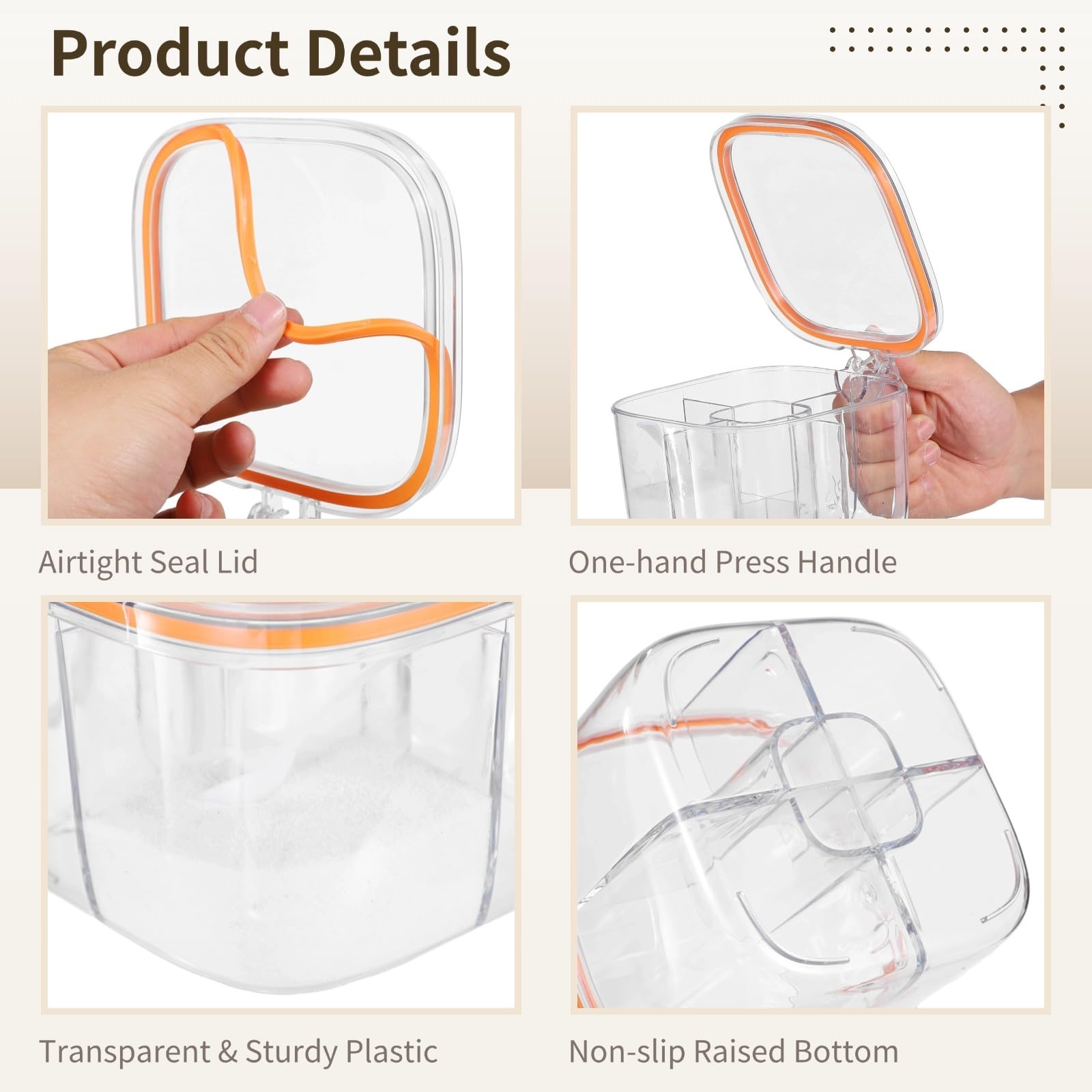 Générique Lot de 2 boîtes à épices à 4 compartiments, boîtes à condiments transparentes avec couvercles et cuillères, organisateurs compacts pour sel, sucre, poivre, gain de place pour cuisine