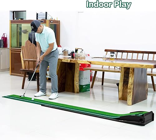 Miniatura 4 de Dollox Putting Green - Alfombrilla de golf para interiores, mate con retorno automático de bola, accesorios de golf para hombres, accesorios de golf
