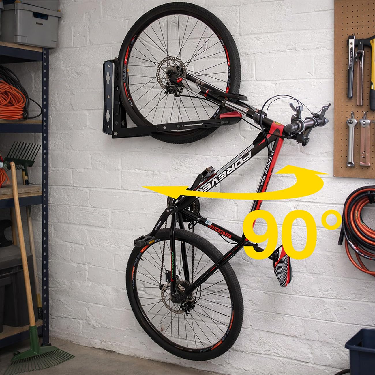 AGT Fahrrad Haltearme: 2er-Set Schwenkbare Fahrrad-Wandhalterung für 16"-29"-Reifen, bis 35kg (Fahrradaufbewahrungen, Radaufhängungen)
