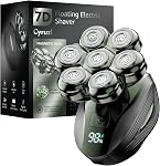 Head Shavers for Bald Men: Upgraded Detachable Head Shaver - IPX7 Waterproof Wet or Dry Electric Razor for Men - 7D LED Display Rechargeable Shaving Grooming Kit with Type-C Charge (Dark Green)