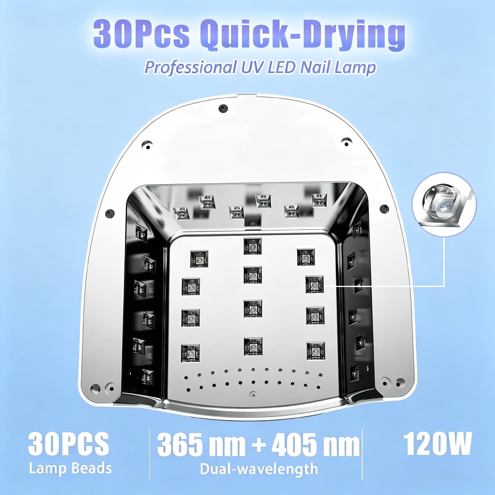 Lampada UV per unghie in gel, 120 W, lampada UV LED