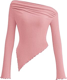 PRETTYGARDEN Women's Fall Off the Shoulder Long Sleeve Tops