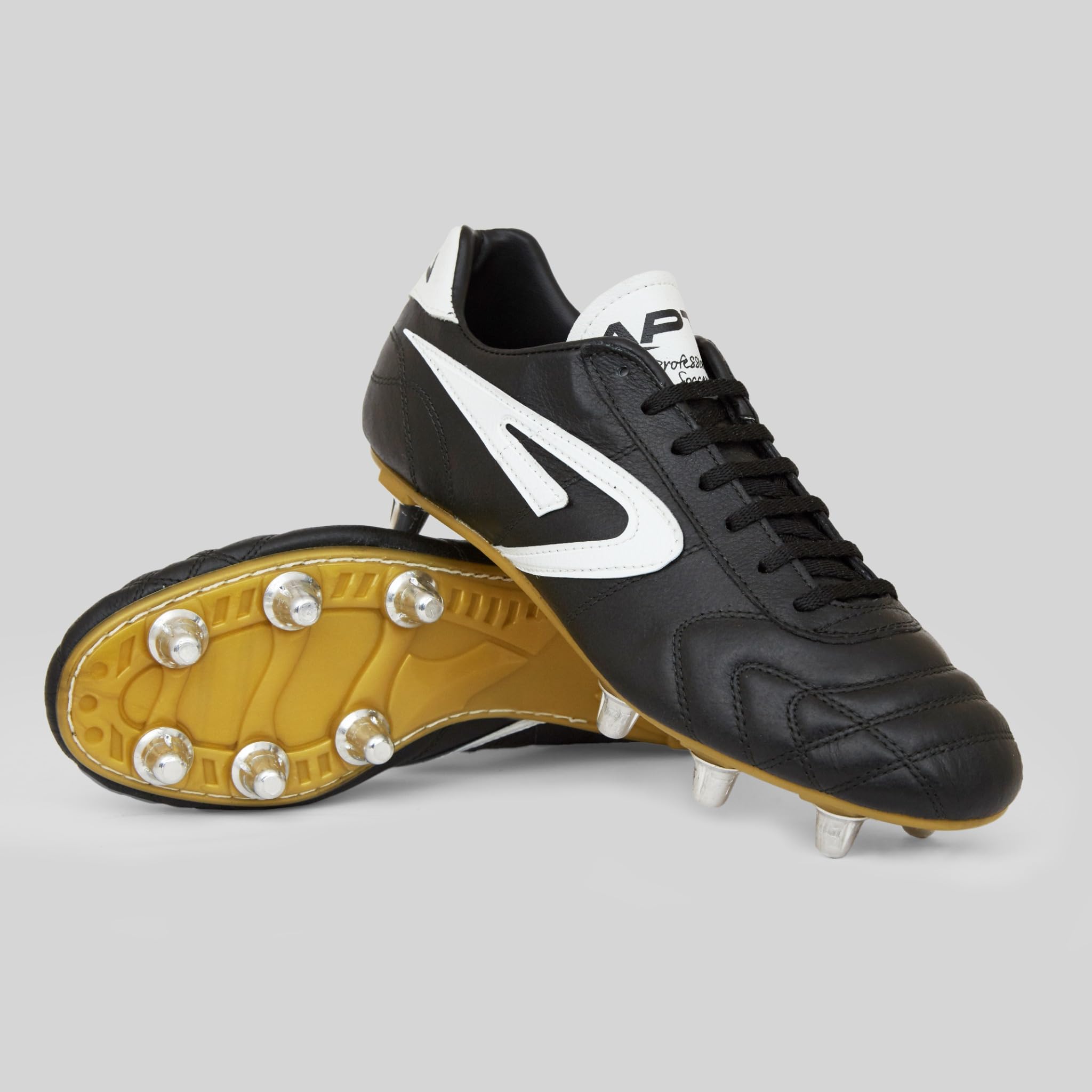 Scatto Rugby Negro - Botas de Rugby de Piel de Canguro Natural - Negro