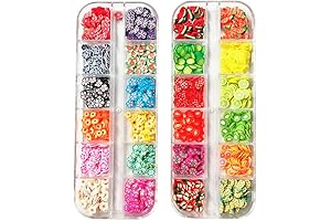 AKOAK 2 Boxes of Crystal Mash Clay Strip Flowers Fruit Slices Apples,...