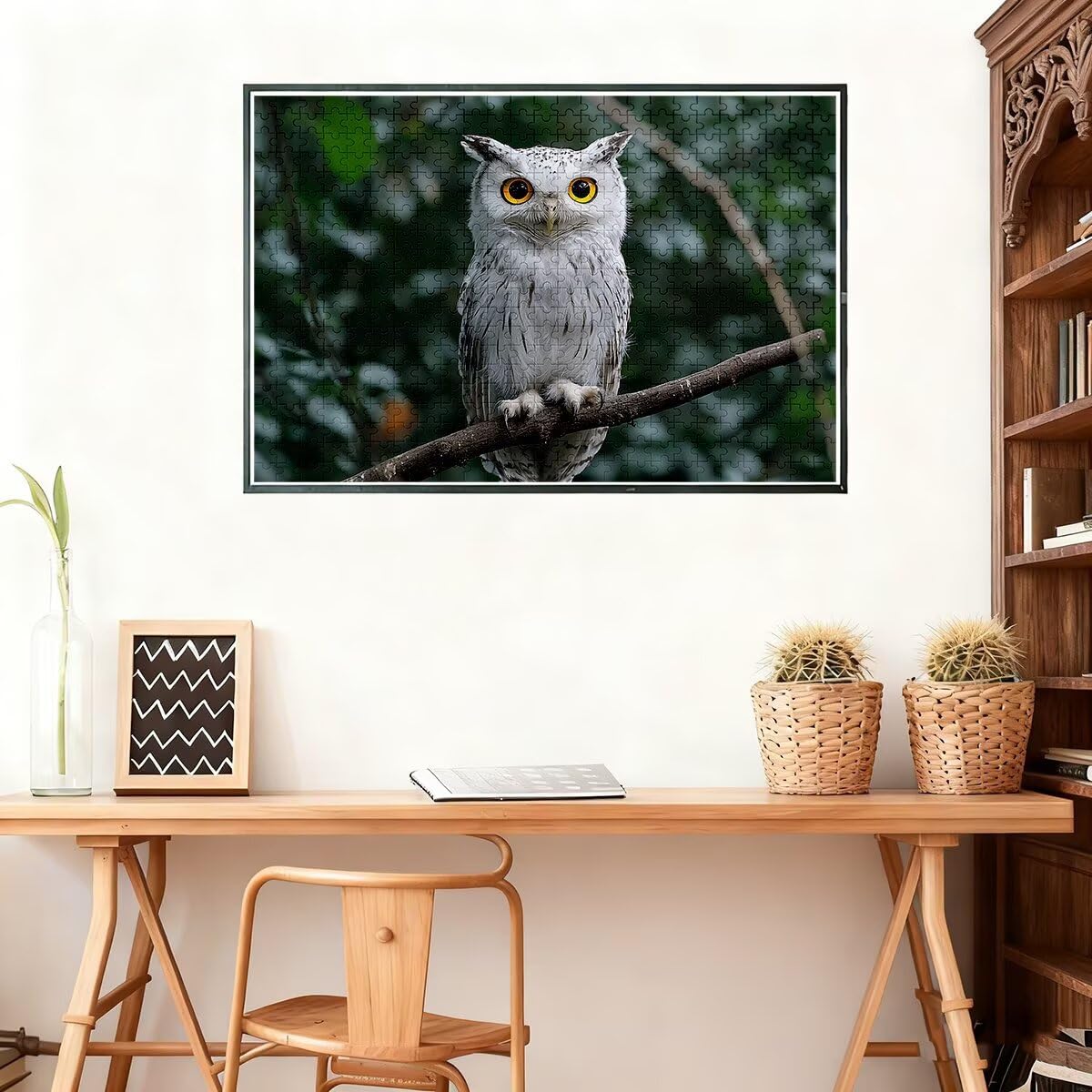 Puzzle 1500 sztuk sowa, puzzle dla dorosłych zwierzęta, puzzle 1500 sztuk dla dorosłych, drewniane puzzle z pudełkiem prezentowym, klasyczne puzzle dla całej rodziny, oryginalne prezenty dla mężczyzn