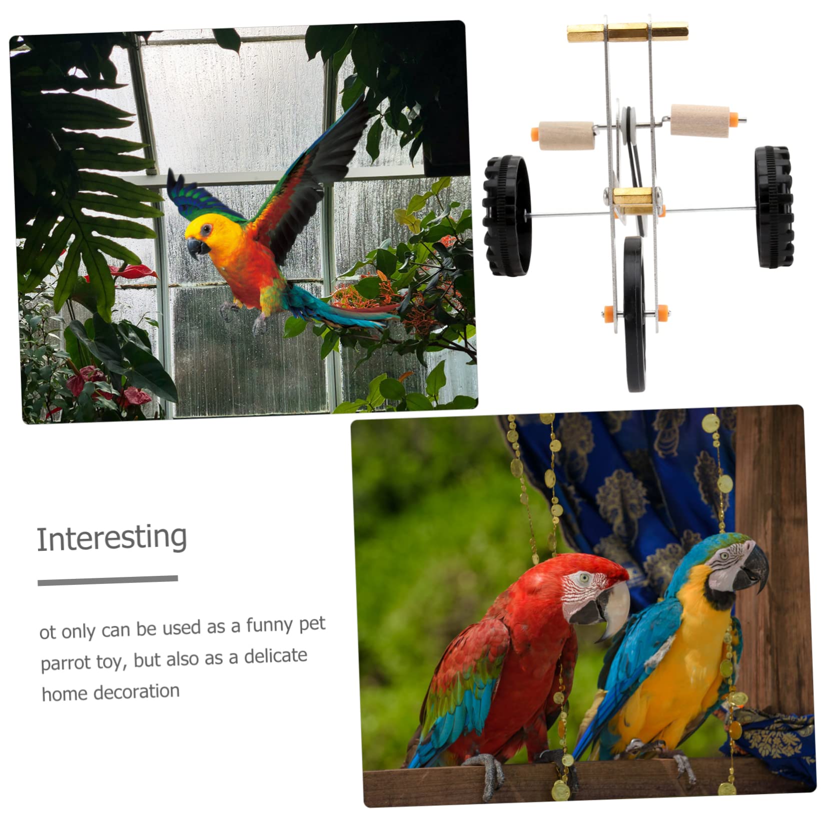 Yardwe 3 Piezas Bicicleta Loro montarlos en Bicicleta arnés cacatúa Juguetes Aves para Conures Bicicleta electrica Mascotas pájaros Juguete Loro Bicicleta Juguete Auto
