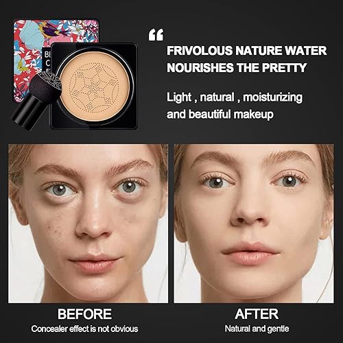 Vista 10 de NUIBO Air Cushion CC - Cabeza de hongo crema hidratante, base de maquillaje corrector hidratante, base líquida de imprimación de larga duración