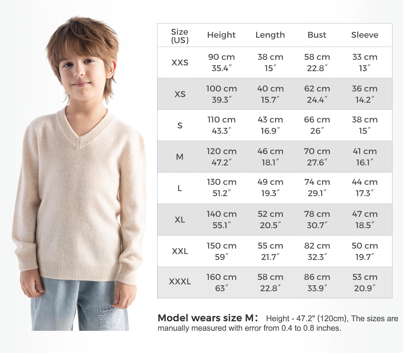 Chanyarn Niño Niña 100% Lana Merino Jerséis 2025 Otoño-Invierno Cuello En V Manga Larga Jersey De Punto Sin Costuras
