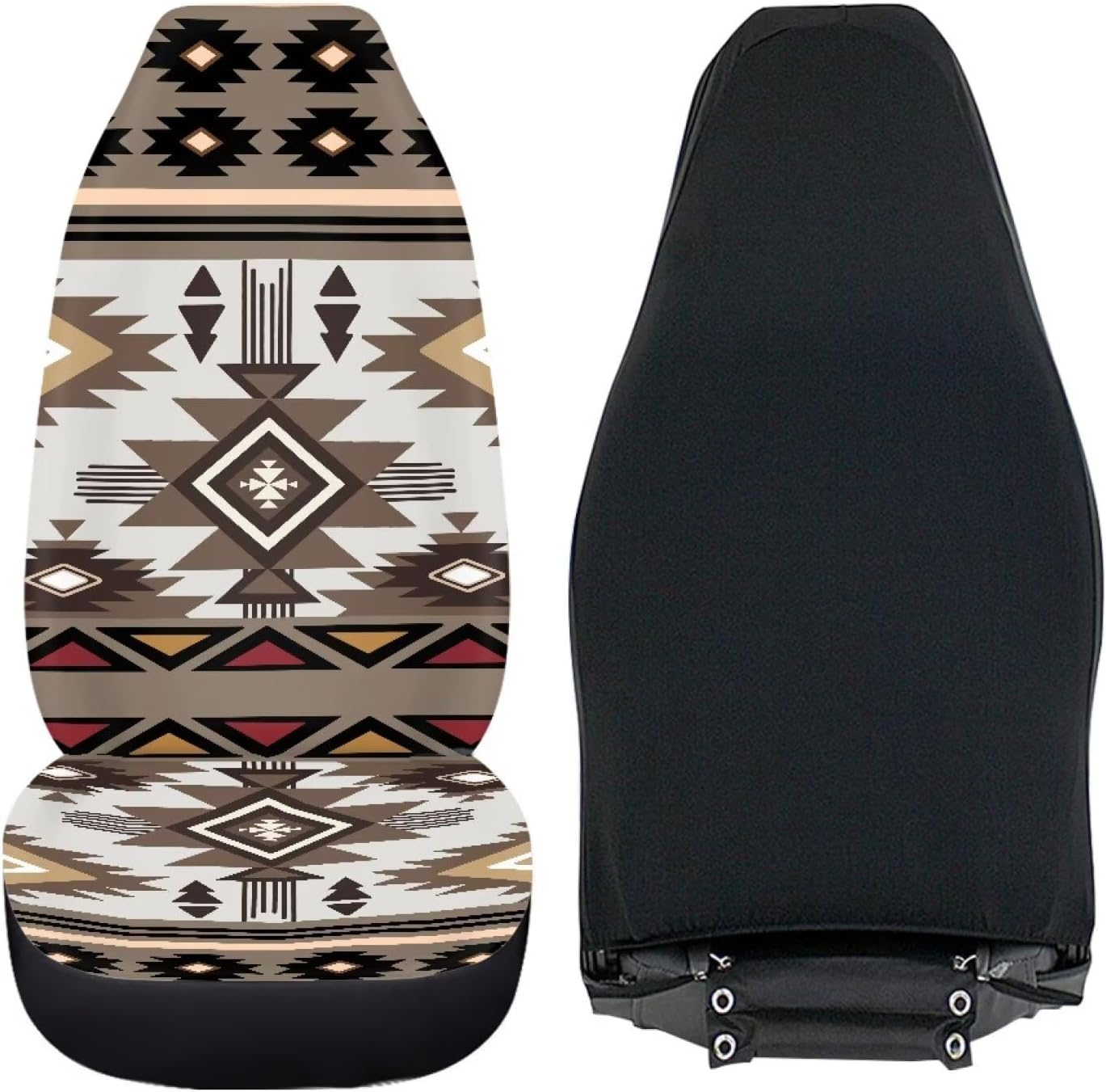 Aztec Car Front Seat Covers 2 Pack Soft Breathable Car Seat Covers Front Seats Only Navajo Brown Cars Interior Accessories Universal Size Fit for Most Sedan SUV