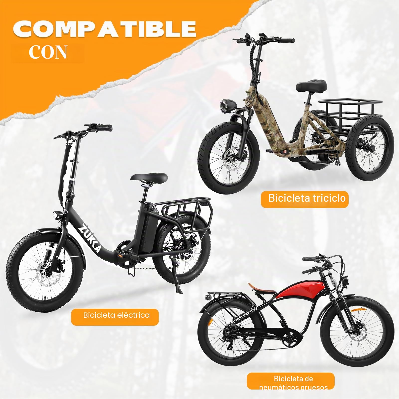 Neumático de Bicicleta Eléctrica de 20x3.0 pulgadas, Neumático Antipinchazos 76-406 para Bicicleta Eléctrica/Fat Bike/MTB (Negro, 2 Pcs Neumático 20x3.0 (Solo 2 neumáticos))