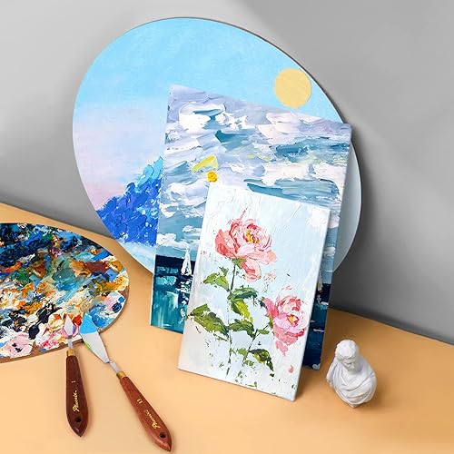 Miniatura 8 de 5 + 2 cuchillos de pintura de acero inoxidable, espátula, paleta, cuchillo, accesorios de pintura al óleo, juego de mezcla de colores para óleo,