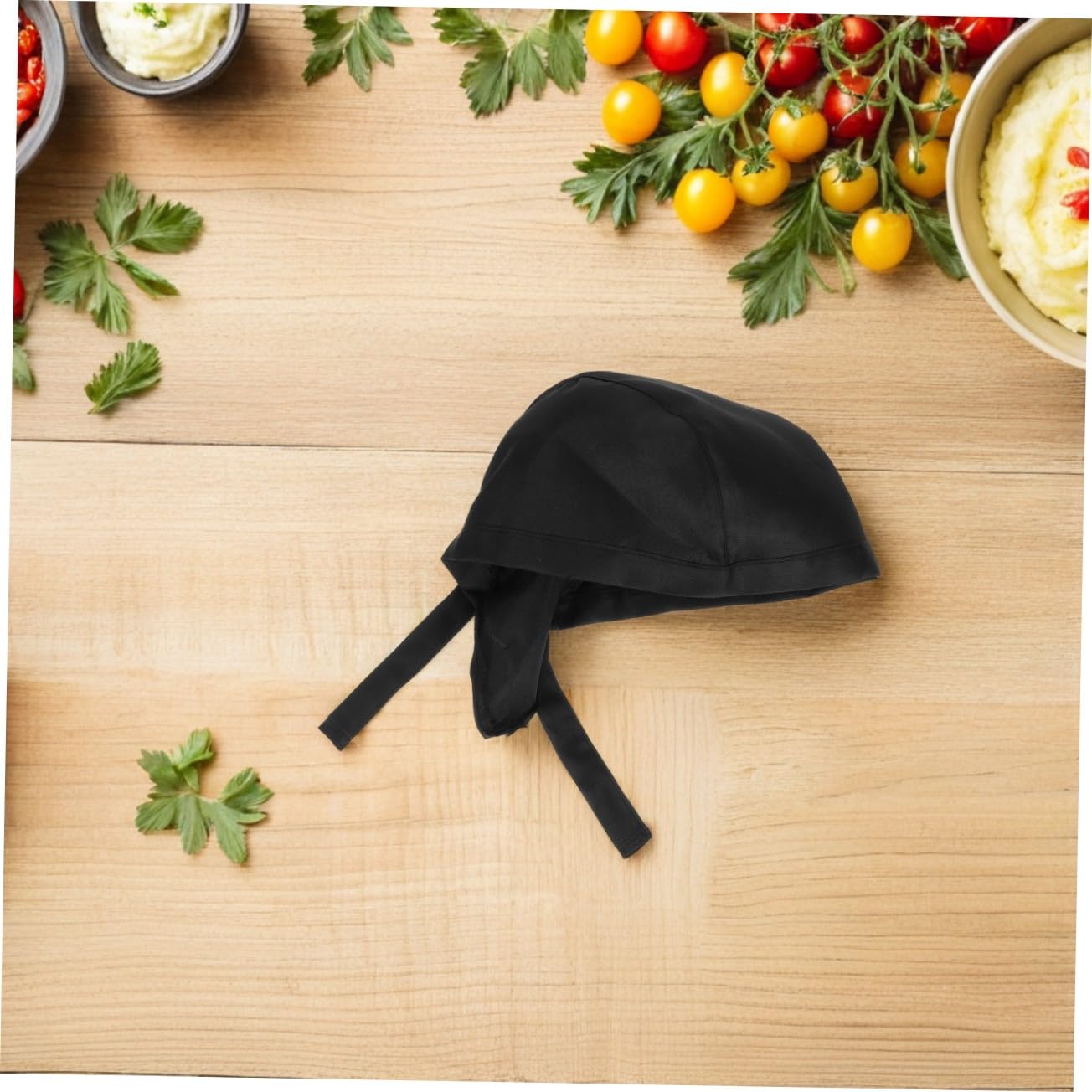 PACKOVE 30piezas Gorro De Cocina para Chef Turbante Pirata Negro para Restaurante Sombrero De Trabajo De Hostelería para Cocineros y Personal De Servicio