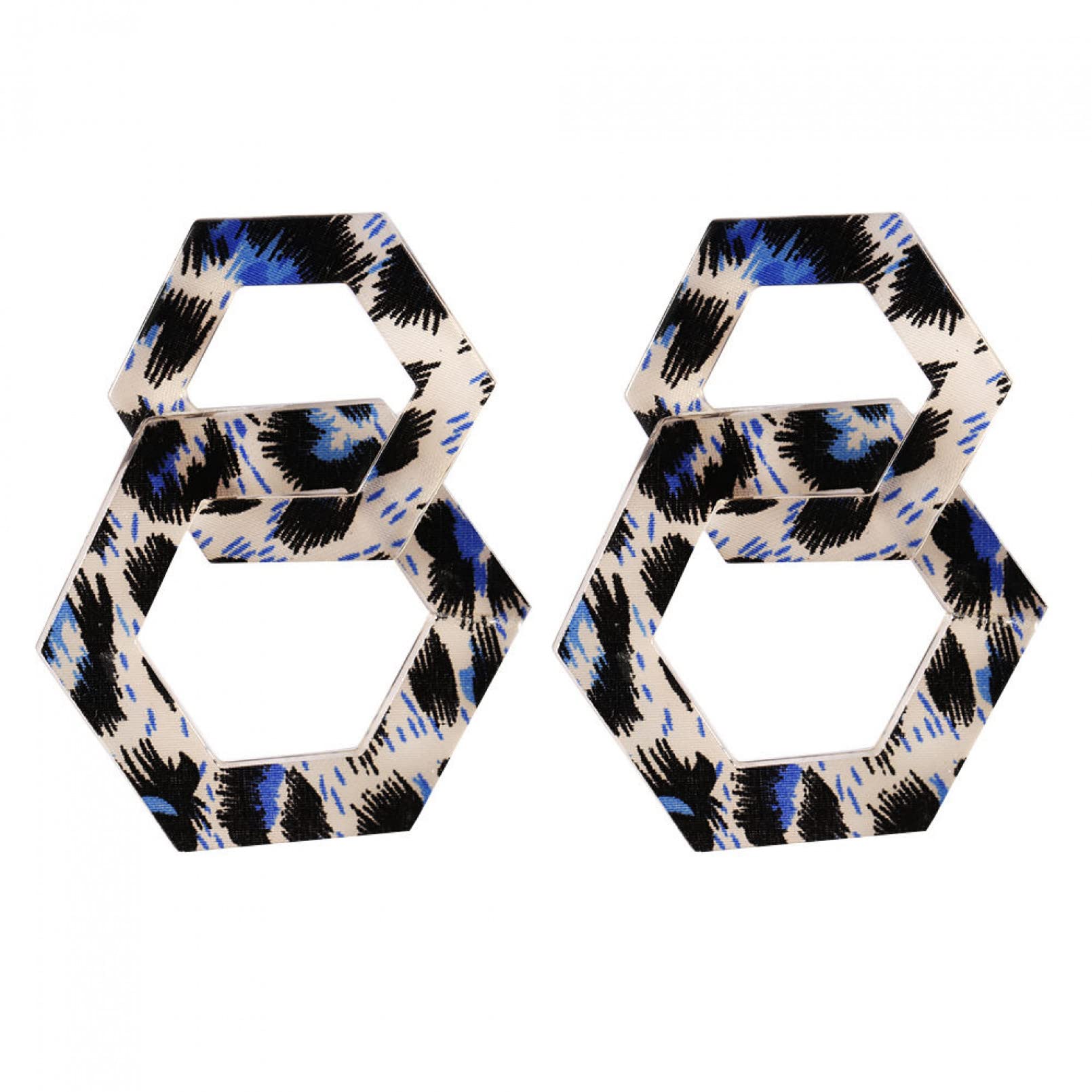 Boucles d'oreilles argent anti-allergie en acrylique léger écaille - 2