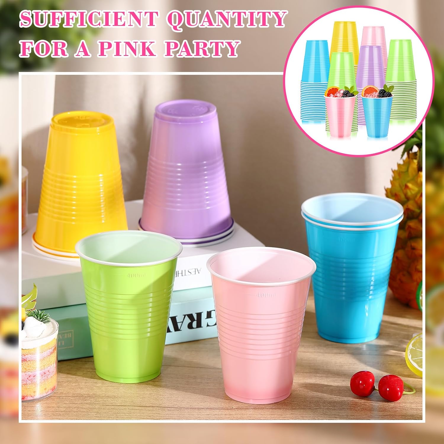 150 Pcs 16oz Plastic Cups Bulk Multiple Colors Disposable Cups Supplies for Birthday Wedding Graduation Halloween Thanksgiving Christmas Festival Family Gatherings Celebrations - Image 4