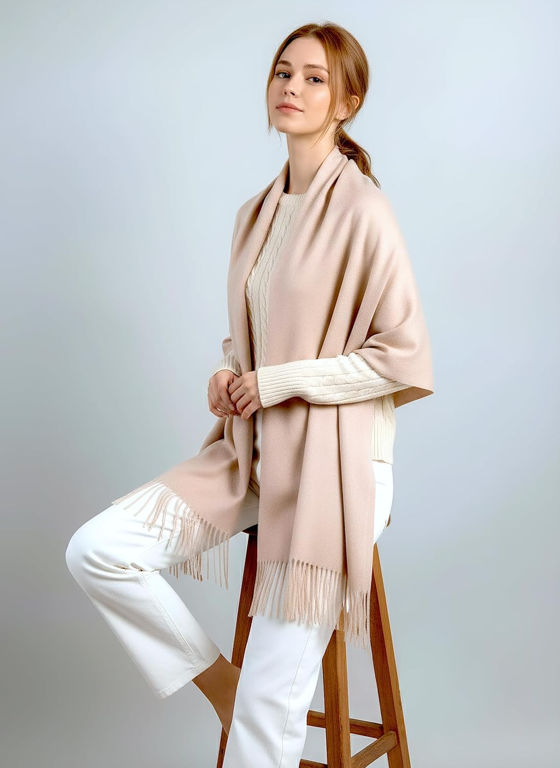 Achillea Warm Cashmere-Feel Winter Scarf for Women– Pashmina Shawl Wrap for Daily Wear, Travel & Cold Weather - Image 5