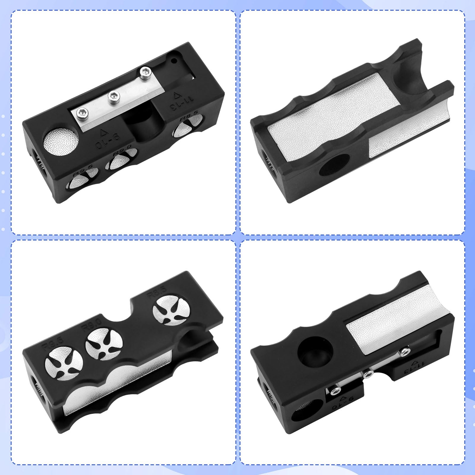 Sagomatore Punte Stecca 10 in 1, Modellatore Punte Stecca da Biliardo con Forbici per Testa Stecca da Biliardo Lame di Ricambio Chiave Esagonale Accessori Biliardo per Appassionati di Biliardo