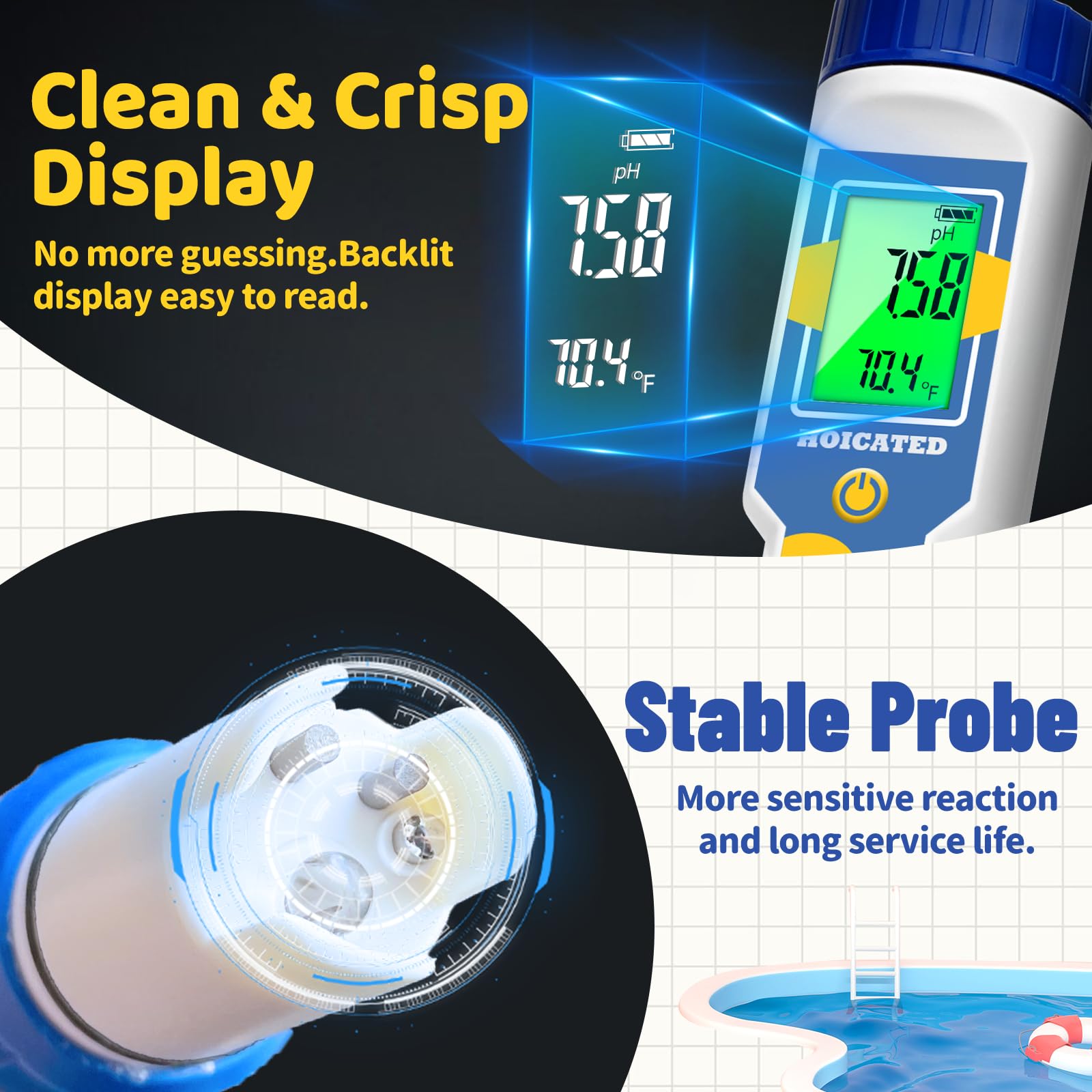 Digital Salinity Tester For Saltwater Pool Salt Tester PH Meter For