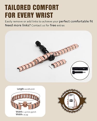 Miniatura 8 de Jecanori Pulseras de cobre para hombre, pulseras magnéticas para hombres