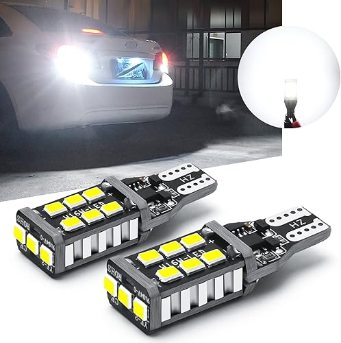 Xotic Tech - 2 bombillas LED estroboscópicas de retroceso T15 921 Canbus sin errores, xenón 6000 K