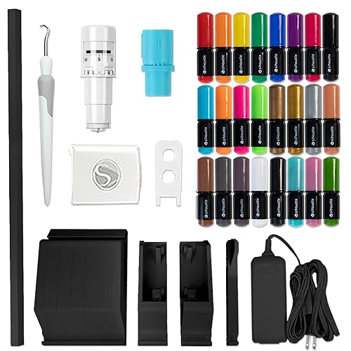 Miniatura 4 de Silhouette Cameo 4 PRO - Paquete de lujo de 24 pulgadas con hoja de lujo 38 hojas de vinilo de primera calidad vinilo de camiseta bolígrafos guías