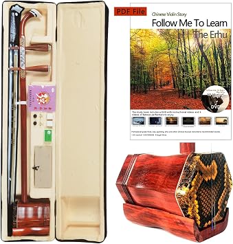 Erhu Chinese 2-String Violin Fiddle - Beginners Instrument with Free Accessories and Learning Materials Model BS3243A