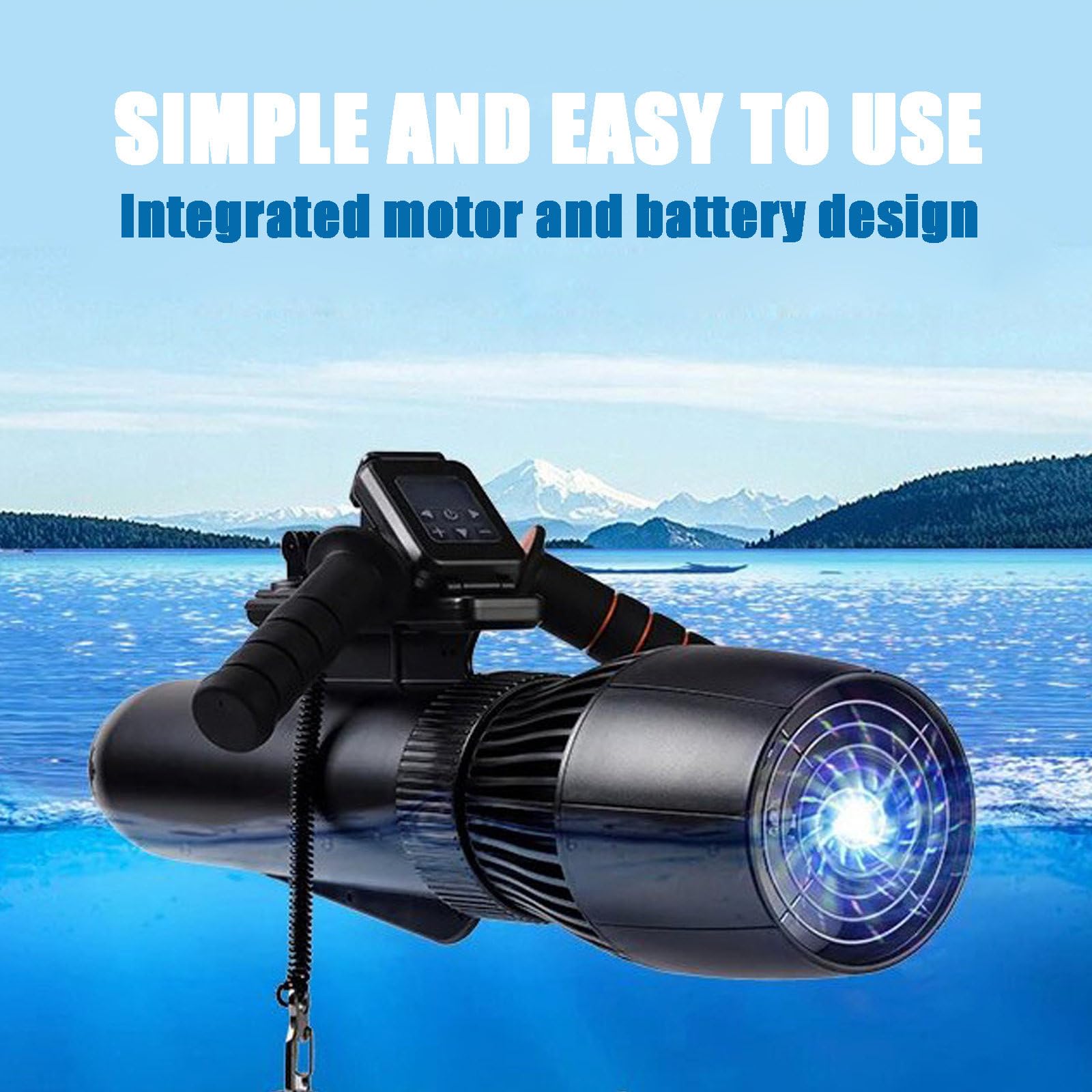 Scooter Subacqueo, Booster per Nuoto Subacqueo, Set di Propulsori Subacquei Senza Spazzole da 130 Minuti, Scooter Elettrico Subacqueo da 3-8 Km/H, per Piscina per Sport Acquatici,500W-10000mAh