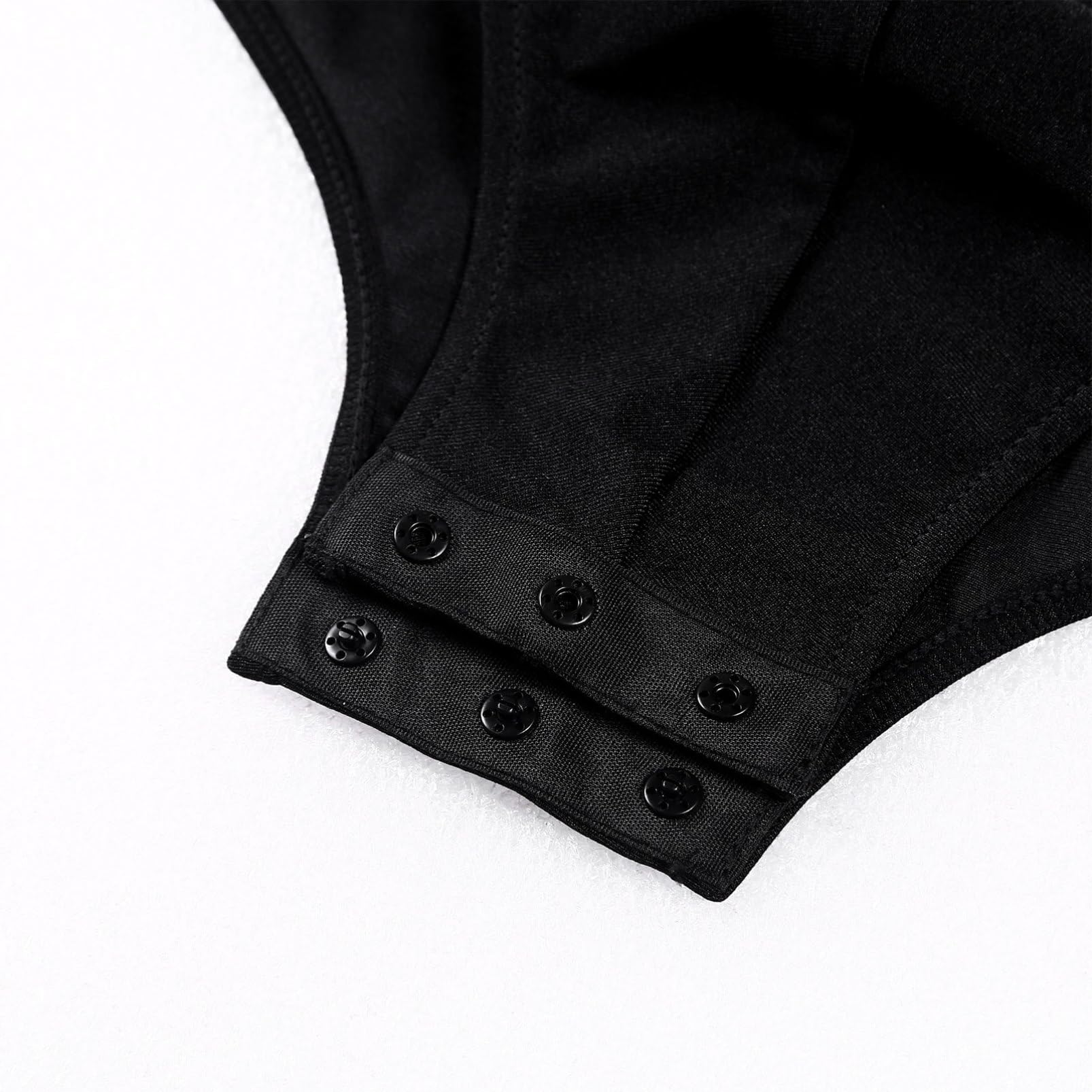 Aislor Leotardo Brillantes Para Hombre Con Cuello En V Body De Satén Manga Larga Maillot Para Danza Latina Patinaje Artístico Traje Bailarina