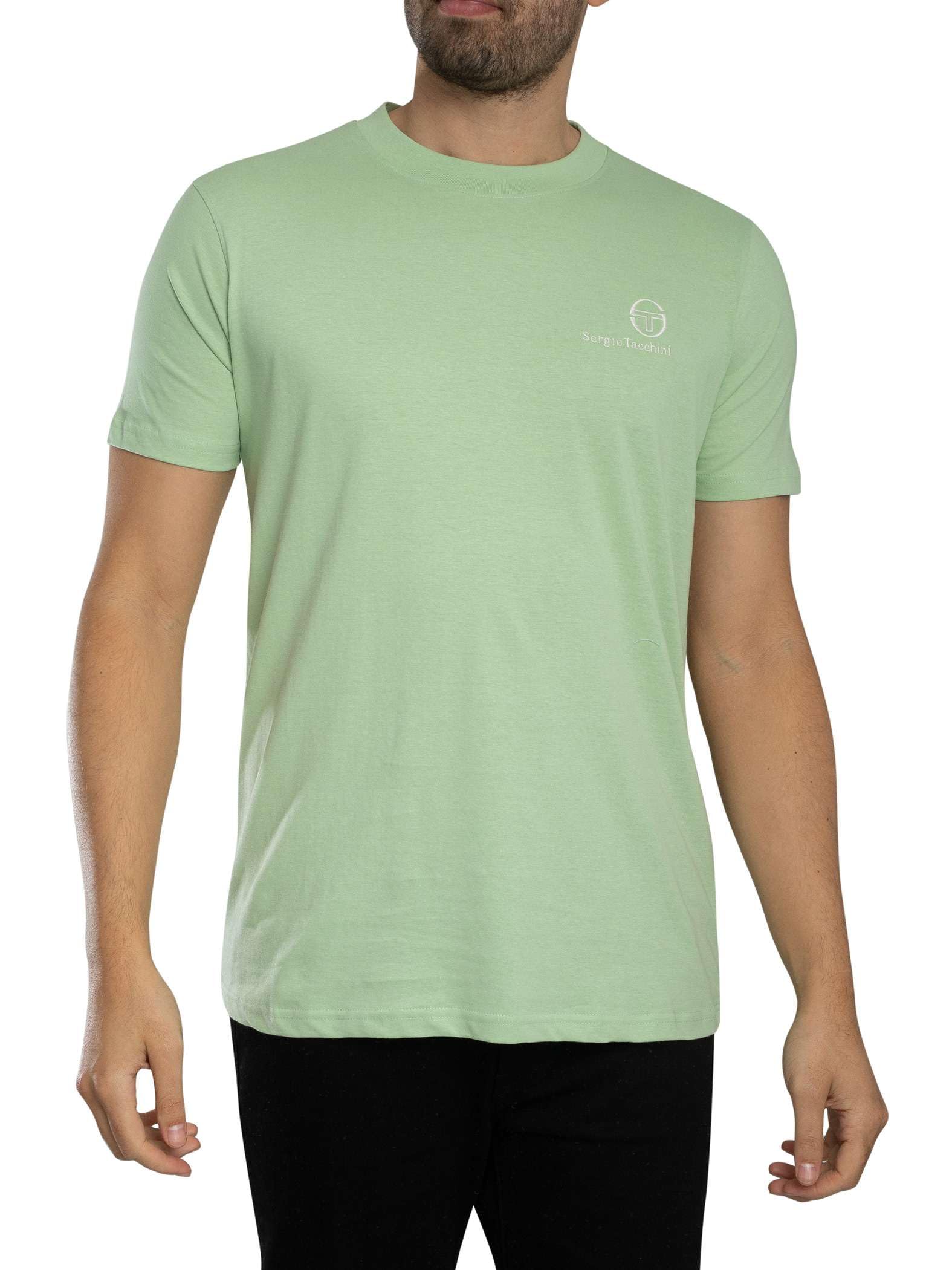 Sergio Tacchini Men's Green Felton T-Shirt Quiet  42 Xl