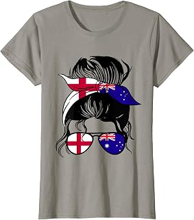 Half Australian Half English Mix England and Australia Roots T-Shirt