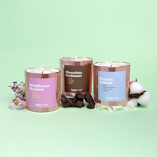 Miniatura 5 de Happy Wax Croissant - Vela perfumada de cera de soja natural de 1 mecha, infundida con aceites esenciales, larga duración, más de 30 horas de tiempo