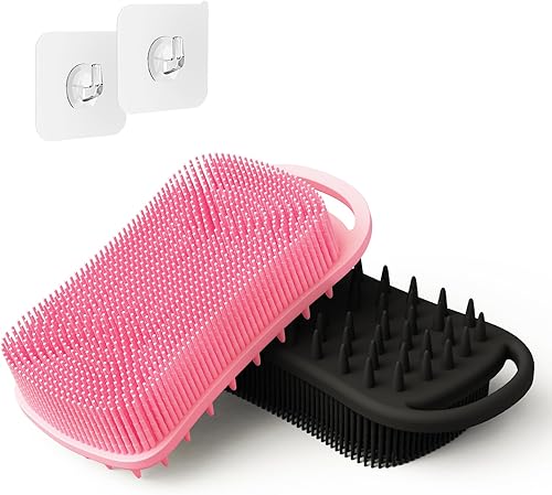 TOPHOME 2 esponjas de silicona antiarañazos, cepillo de limpieza de grado alimenticio, limpiador de cocina para vajilla, frutas vegetales, tazón de